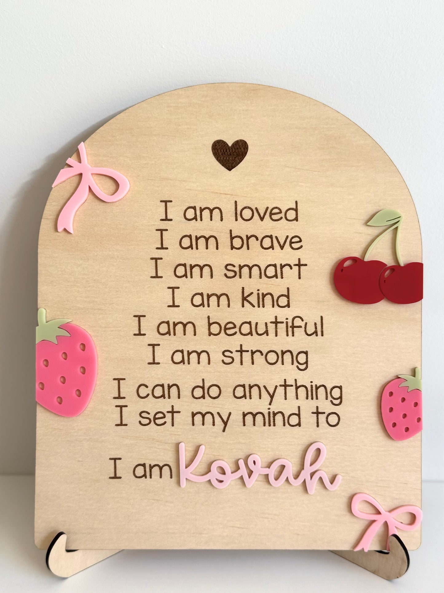Bows and Berries Affirmation Board