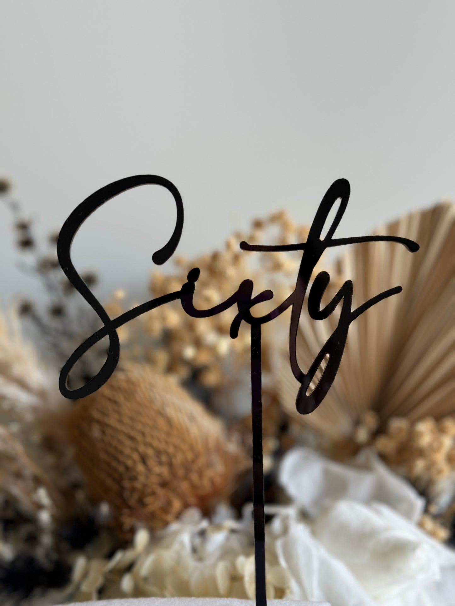 Sixty - Acrylic Cake Topper