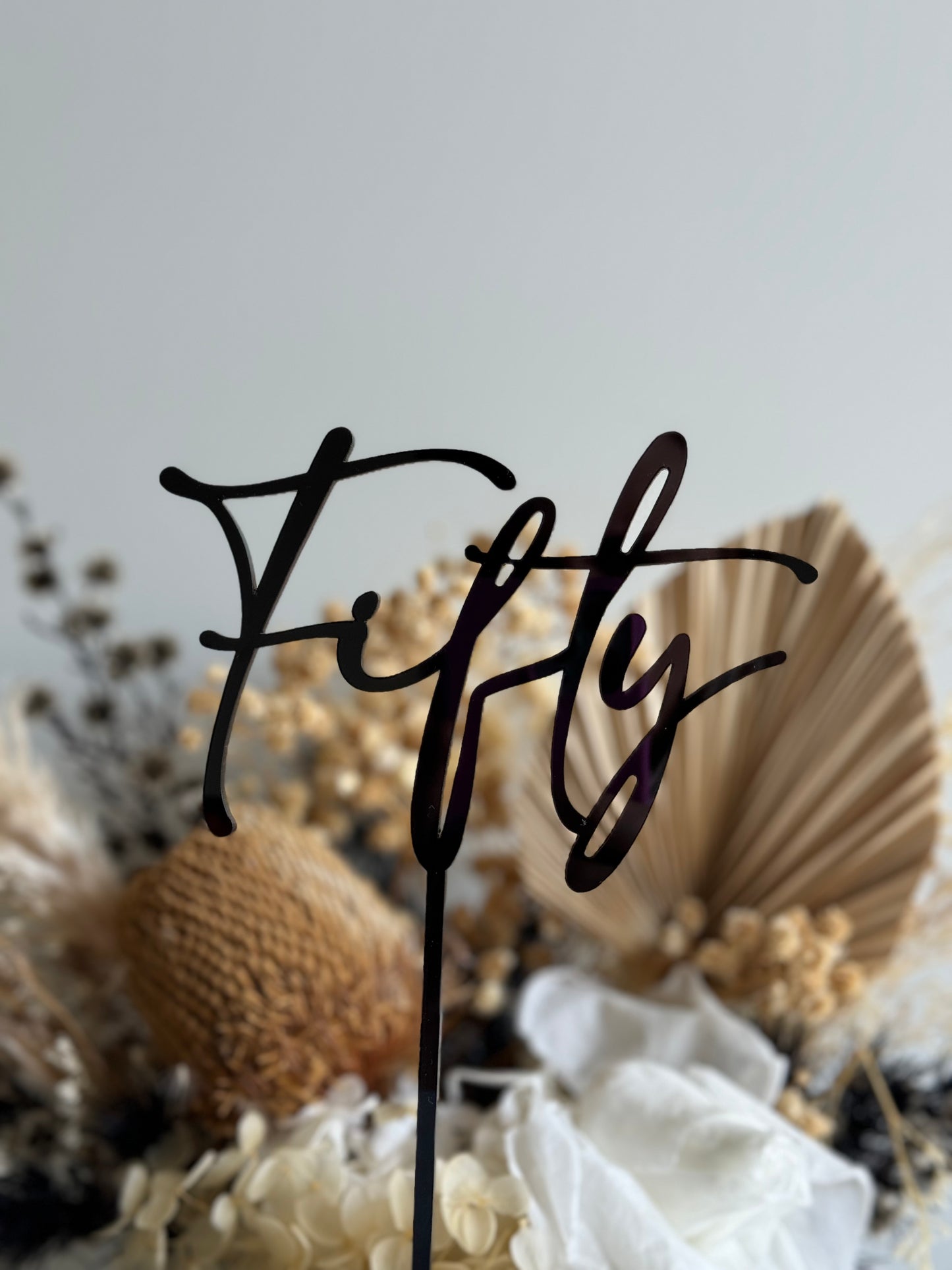 Fifty - Acrylic Cake Topper