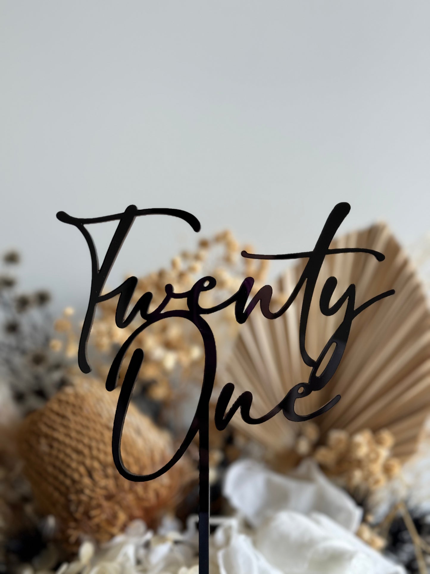Twenty One - Acrylic Cake Topper