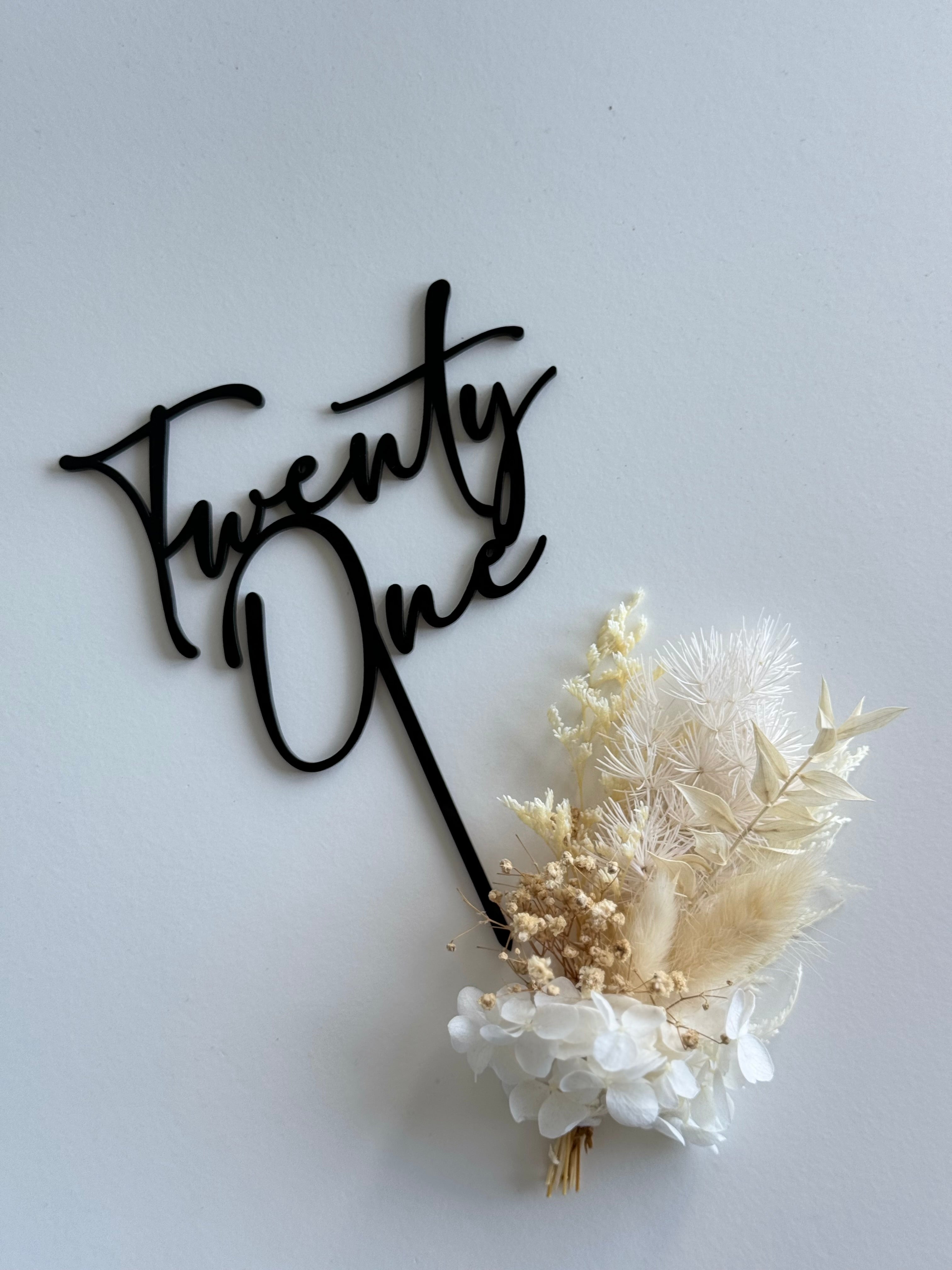 Twenty One Acrylic Cake Topper Blue Olive Creations — free download