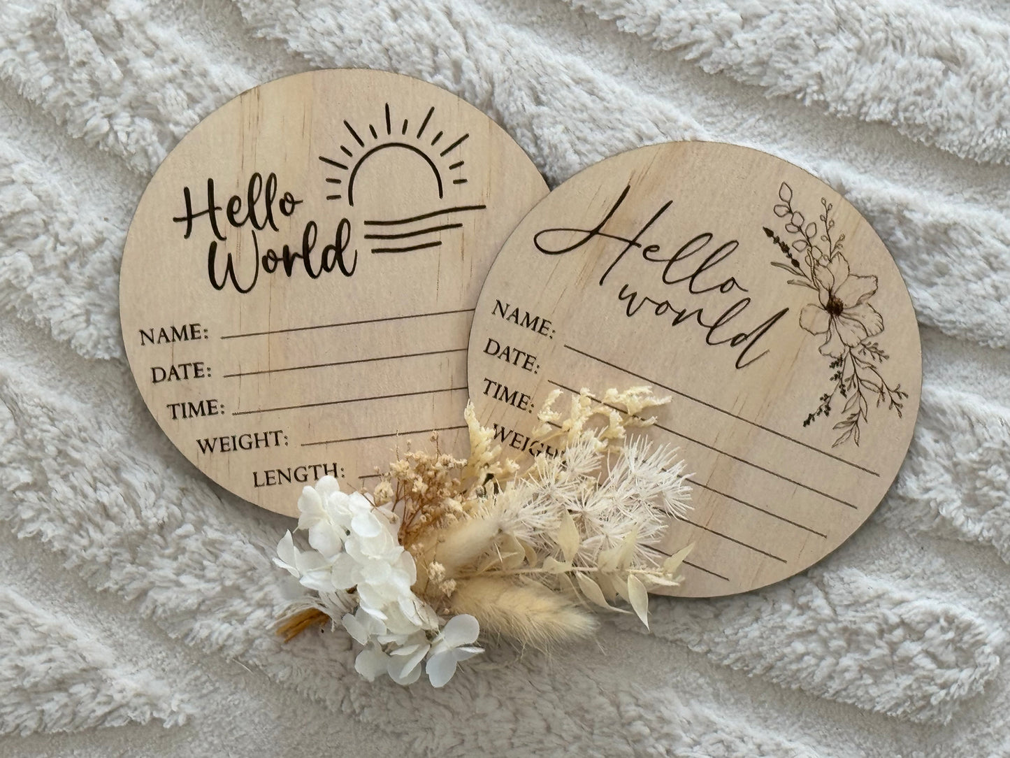 Hello World- Sun Birth Announcement Plaque