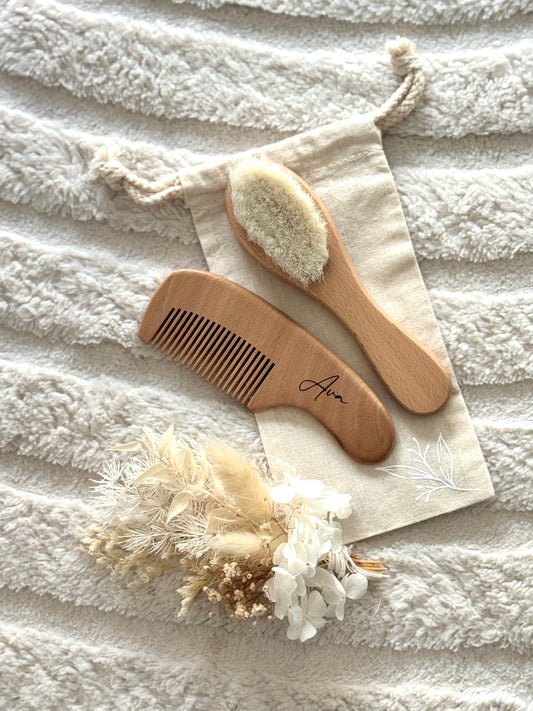 Engraved Brush and Comb Set