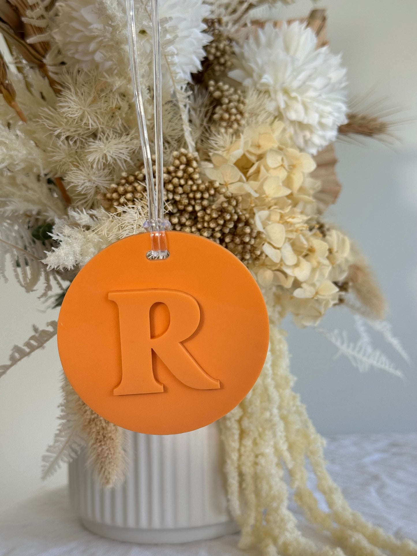 Round Initial Bag Tag
