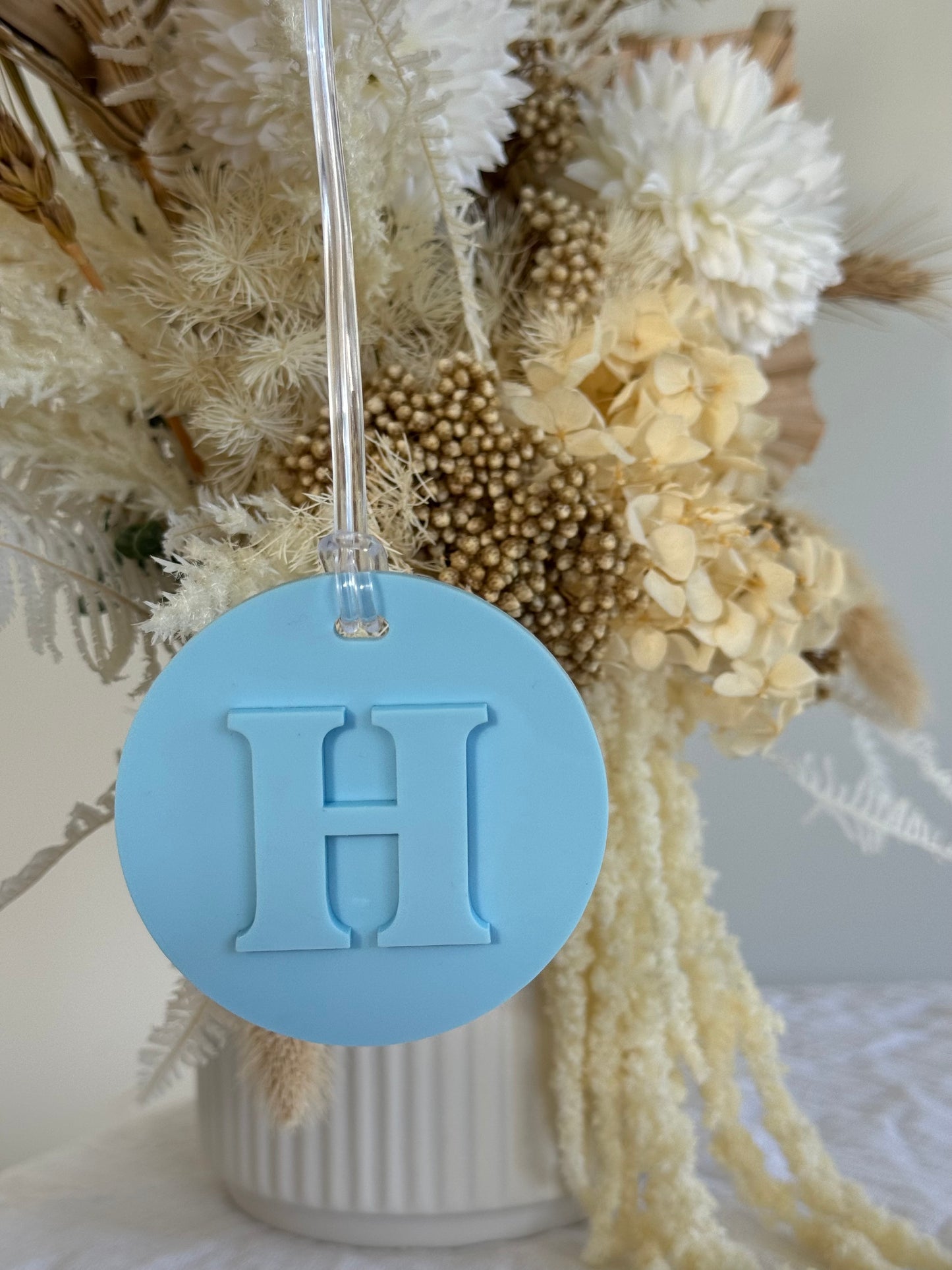 Round Initial Bag Tag
