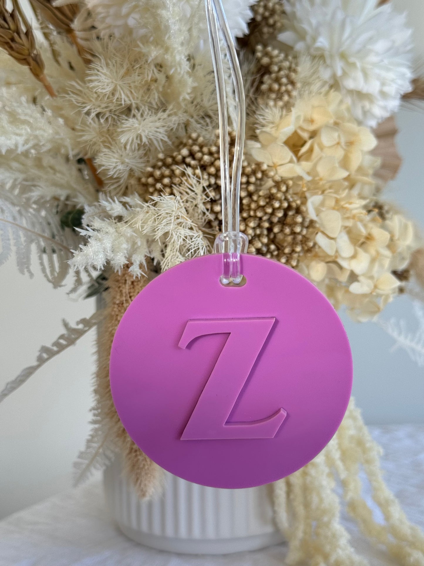 Round Initial Bag Tag