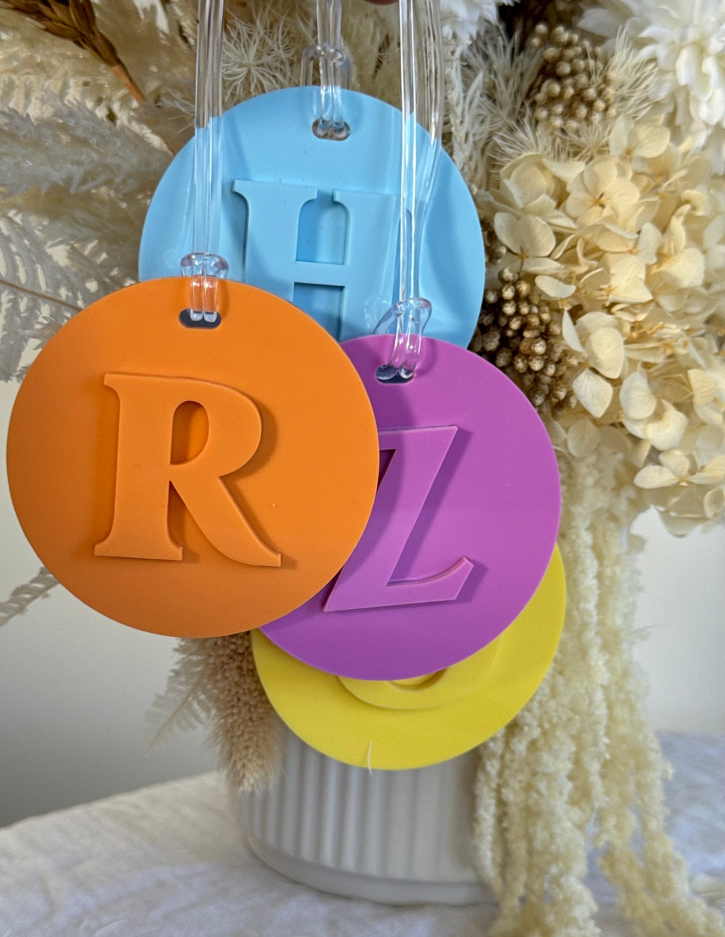 Round Initial Bag Tag