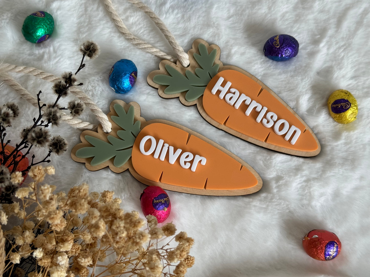 Layered Personalised Carrot Tag