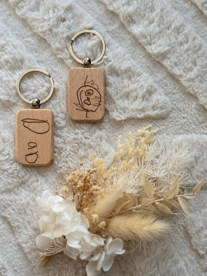 Wooden Artwork Keyring
