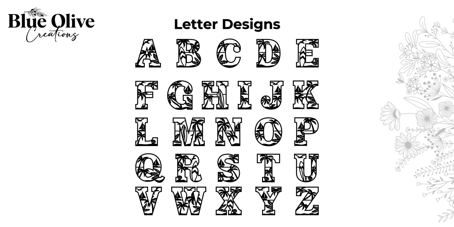 Beach - Themed Letters