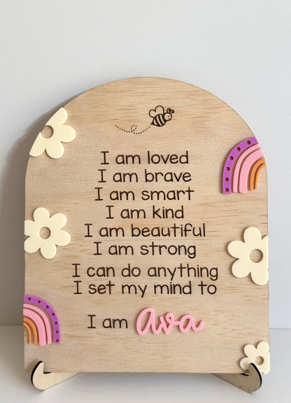 Flower and Rainbow Affirmation Board