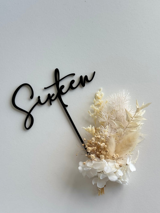Sixteen - Acrylic Cake Topper