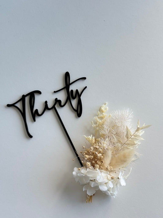 Thirty - Acrylic Cake Topper