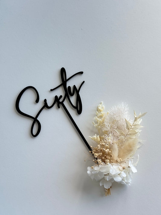 Sixty - Acrylic Cake Topper