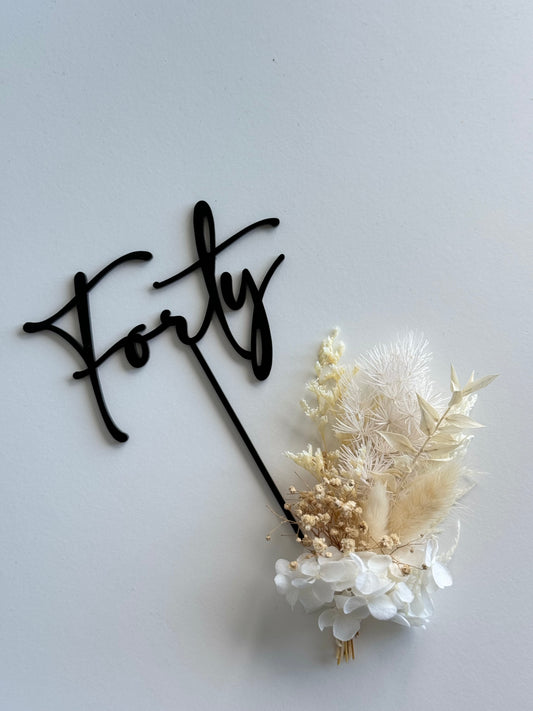 Forty - Acrylic Cake Topper
