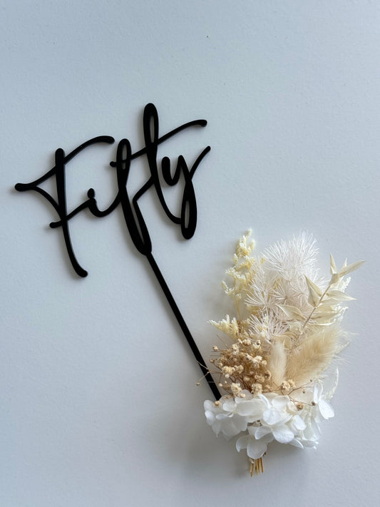 Fifty - Acrylic Cake Topper