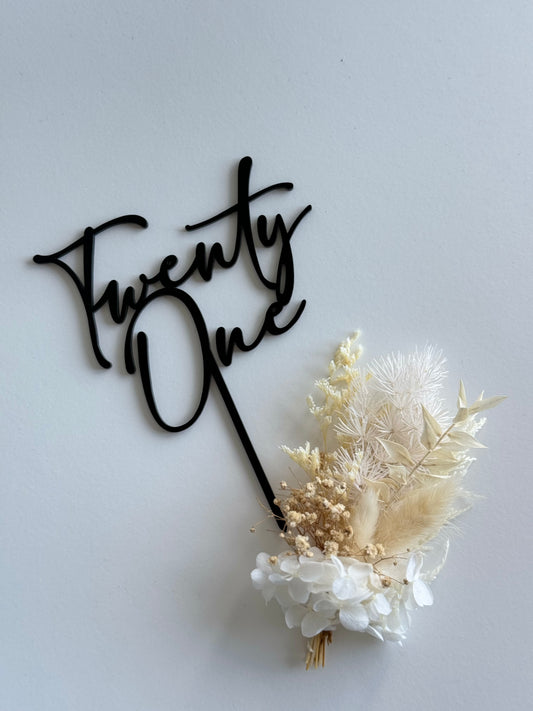 Twenty One - Acrylic Cake Topper