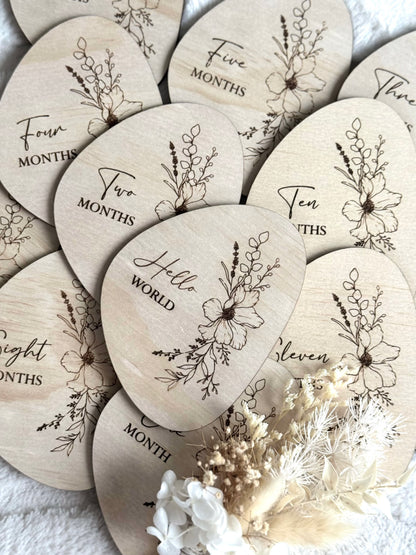 Pebble Milestone Disc Set - Floral