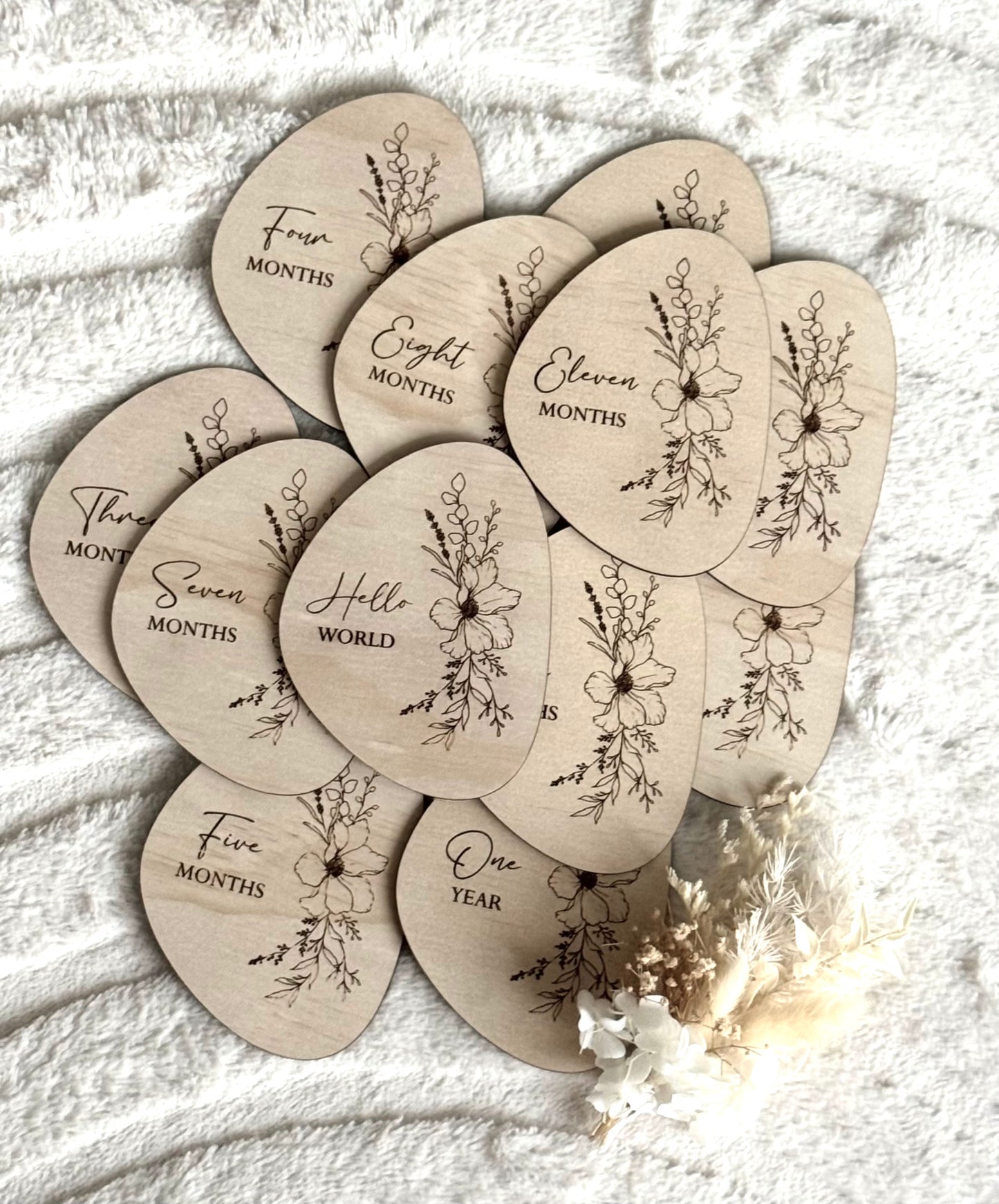 Pebble Milestone Disc Set - Floral