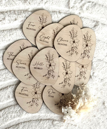 Pebble Milestone Disc Set - Floral