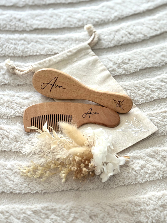 Engraved Brush and Comb Set