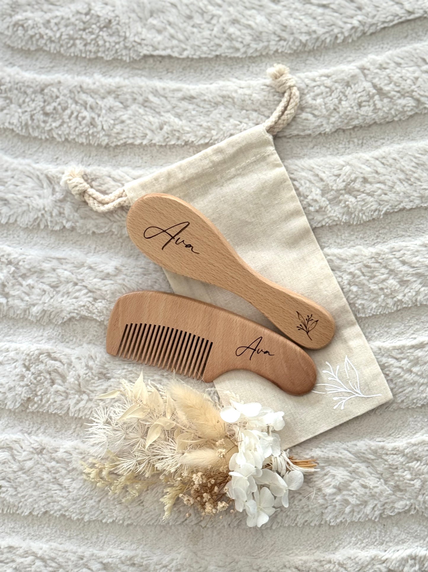 Engraved Brush and Comb Set