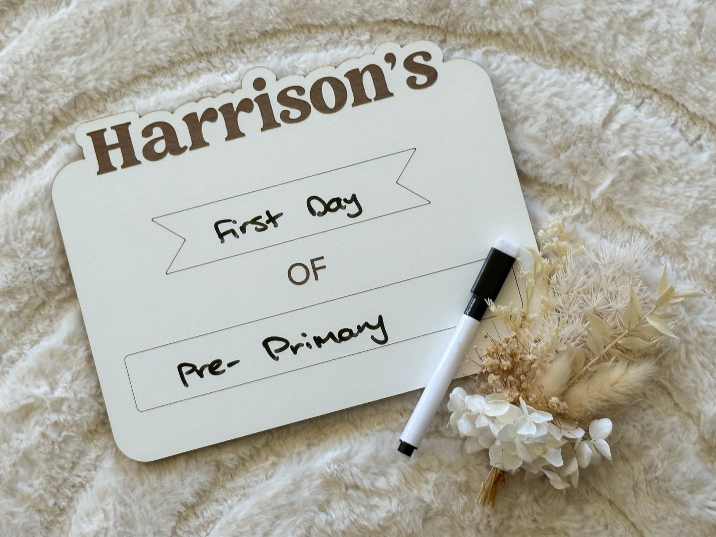 White First/Last Day Board