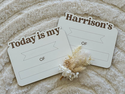 White First/Last Day Board