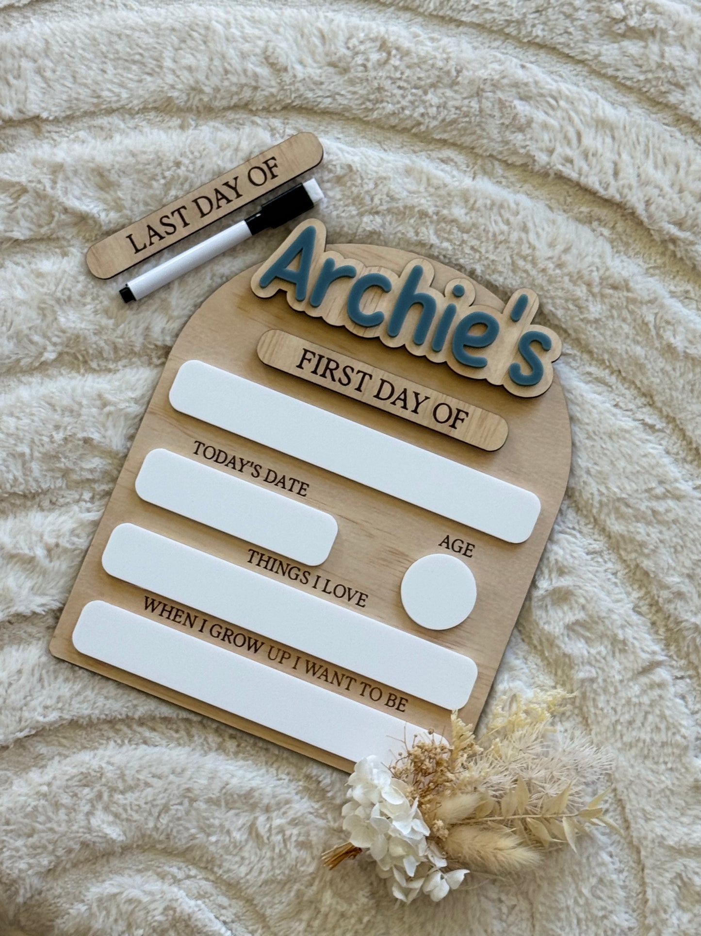 Interchangeable Arch First/Last Day Board